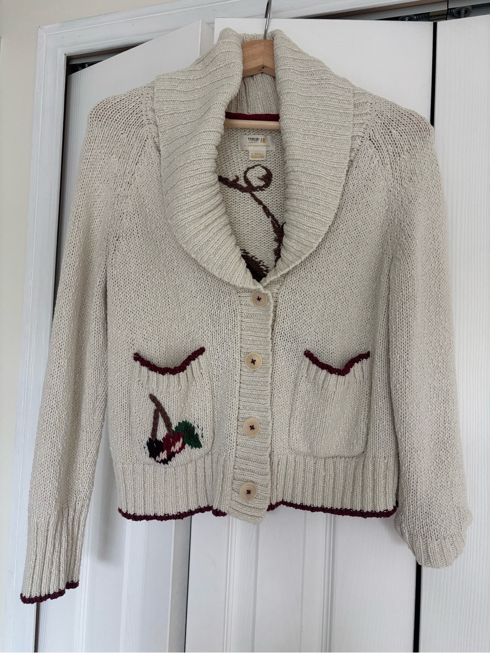 Anthropologie Maeve Cherry Cardigan